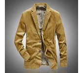 Traje de pana nuevo de otoño e invierno para hombre, chaqueta plana informal retro, traje de color sólido para hombre M