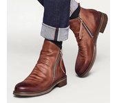Botas de cuero genuino para hombre de moda 2024 Botas altas con cremallera y suela plana antideslizantes para hombre Chelsea 38