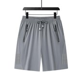 Pantalones cortos de seda de hielo para hombre, pantalones casuales de verano, pierna recta, talla grande, elásticos, transpirables y de secado rápido 7XL