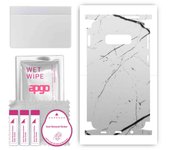 apgo Protective Skin Sticker for the back+sides compatible with Samsung Galaxy S10e, Full Wrap Film, Foil, Vinyl - Pattern White Marble