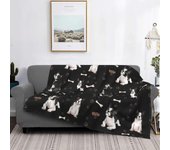 Bonita manta para perro Boston Terrier, manta ligera portátil de terciopelo para Primavera/otoño, colcha para el hogar y el coche 75x100cm 30x40inch