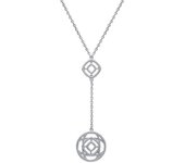 Les Trésors De Lily [K3716] - Collier argent 'Chorégraphie' argenté (rhodié) - 60x17 mm plata