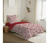 Parure de couette réversible pour lit 90 x 190 cm Bérengère rouge