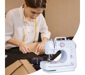Máquina de coser eléctrica pequeña con pedal, máquina de coser de 12 puntadas y velocidades ajustables para US Plug