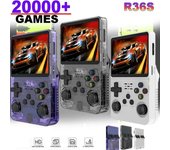 Consola de juegos portátil R36S, pantalla IPS de 3,5 pulgadas, 128GB, 20000 consolas de juegos Retro clásicas, sistema Linux, reproductor de videojuegos de bolsillo portátil 64G blanco