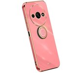 Para Xiaomi Redmi A3 / Poco C61 4G Caja de galvanoplastia Soporte de anillo Kickstand Cubierta de TPU suave