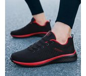 Zapatos para correr para hombre, zapatillas deportivas para hombre, zapatos deportivos ligeros transpirables para hombre, cómodos zapatos de malla con cordones, zapatos flexibles suaves para caminar y trotar 36 rojo