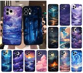 Funda de teléfono con paisaje escénico y luna para iPhone, Samsung Galaxy, Redmi, Xiaomi, Oppo, OnePlus Note SA 7, 8, 9, 10, 11, 12, 13, 14, 20, 21, 22, 23, 53, 54 Pro Max Ultra iPhone 6 or 6S