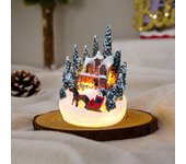 Adorno navideño de casa, micropaisaje con luz LED, casa de resina, crea un ambiente de resort, decoración para Navidad ADM