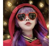 Gafas De Amor Por La Noche Las Luces En Forma De Corazón Se Convierten En Gafas De Efectos Especiales De Amor color rosa