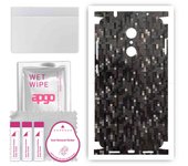 apgo Protective Skin Sticker for the back+sides compatible with Xiaomi Redmi 5, Full Wrap Film, Foil, Vinyl - Pattern Carbon Black Pixel