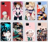 Funda transparente para Samsung A04 A14 A23 M33 M53 Realme 10 9 C35 C55 VIVO X80 Infinix Hot 30 Note 11 Tecno Spark 8P Pro W-54 Anime Hero Academia Infinix Smart 6 jazmín