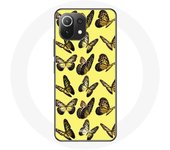 Coque pour Xiaomi Mi 11 Lite Papillons Fond Jaune