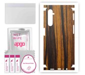 apgo Protective Skin Sticker for the back+sides compatible with Realme 6, Full Wrap Film, Foil, Vinyl - Pattern Tigerwood