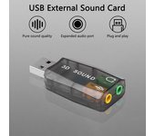 Tarjeta de sonido USB, Mini tarjeta de sonido externa, USB a micrófono de 3,5mm, conector para auriculares, adaptador de Audio para auriculares estéreo 3D para ordenador portátil y PC
