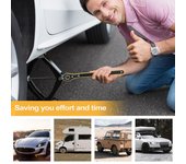 Llave de trinquete para ahorro de trabajo de coche, gato de tijera, llave de tuercas para rueda de garaje, mango, llave de ahorro de trabajo, herramienta de reparación de automóviles verde