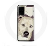 Coque pour Samsung Galaxy S11 PLUS Chien Pitbull Blanc dessin