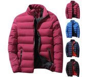 Chaqueta de plumón cálida con cremallera para otoño e invierno para hombre, abrigo ligero plegable XL