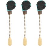 Interruptor de cadena para luz de techo, 3 unidades, 3 velocidades, 4 cables, para ventilador de techo