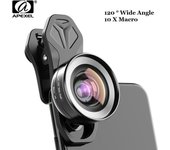 APEXEL HD Kit de lentes para cámara de teléfono 120 grados 4K gran angular 10x lente Macro + filtro de estrella CPL para IPhonex Samsung S9 todos los teléfonos inteligentes
