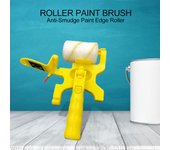 Cepillo de rodillo para bordes de pintura antimanchas, multifuncional, de corte limpio, herramienta segura para pared y techo amarillo