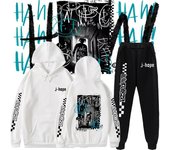 Sudadera con capucha de invierno Conjunto de 2 piezas Jhope Album Jack in the Box Sudadera con capucha Conjuntos de ropa general Desplazamientos en la calle Ropa informal Sudadera Traje de moda S negro