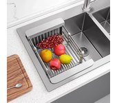 Escurridor de platos plegable de acero inoxidable para fregadero de cocina