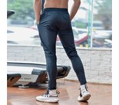 Pantalones deportivos para hombre, pantalones deportivos para correr, pantalones de chándal holgados informales con cordón, pantalones de chándal para gimnasio M negro