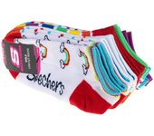 Skechers - Pack de 6 calcetines para niña No Terry, multicolor 31-34