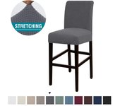 Funda elástica de LICRA Jacquard para silla, fundas de asiento sólidas para taburete de Bar, funda para sillas, decoración para silla de comedor, banquete, Hotel y hogar blanco