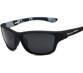 Gafas de sol deportivas polarizadas para hombre, lentes de película coloridas, espejo antipolvo, gafas de sol con espejo para montar negro