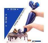 Bolsas para manga pastelera de 21 pulgadas, bolsa para glaseado desechable, bolsa para tuberías gruesas, accesorios y herramientas para hornear pasteles y panadería 22PCS roll azul