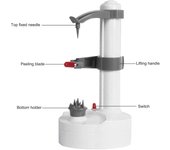 Pelador eléctrico multifunción de frutas y verduras, herramientas para pelar patatas, accesorios de cocina automáticos EU Plug blanco