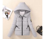 Chaqueta de invierno para mujer, parkas con capucha, abrigos cortos, parka para mujer, chaqueta gruesa cálida, prendas de vestir acolchadas de algodón sueltas coreanas S blanco
