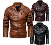 Chaqueta de cuero de moda de alta calidad para otoño e invierno para hombre, chaqueta informal de negocios estilo motocicleta para hombre, abrigo negro cálido XXXXXXXL