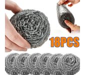 18 bolas de limpieza de acero inoxidable, bolas de alambre de acero para lavavajillas, removedor de óxido para sartenes, ollas, cepillos para platos, estropajos de cocina, accesorios. 6pcs