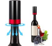 Bomba de tapón de botella de vino al vacío eléctrica, herramientas de barra de conservación, reutilizable, automática, para mantener el vino fresco, herramienta de cocina rojo