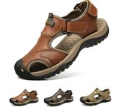 Sandalias de hombre de cuero genuino dividido, sandalias romanas de playa para hombre, zapatos casuales de marca para hombre, chanclas, zapatillas para hombre, zapatillas de deporte, zapatos de verano 38 negro