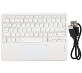 Teclado inalámbrico con panel táctil y teclas cuadradas, ultrafino, de 10 pulgadas, con RGB blanco