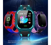 Reloj inteligente para niños LBS Tracker SOS teléfono cámara de voz Chat niños juego de matemáticas linterna reloj inteligente para niños y niñas rojo