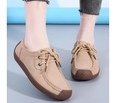 Zapatos casuales de piel de gamuza para mujer, zapatillas planas con cordones, mocasines de mujer, mocasines de diseñador, zapatos de mujer 44