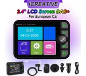Receptor de radio digital para coche DAB+, FM, reproductor MP3 BT, pantalla de 2,4 pulgadas, DAB para transmisión de señal de audio para coche europeo, llamada telefónica