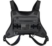 Bolsa deportiva transpirable para el pecho, chaleco para correr frontal reflectante resistente al agua, bolsa para hombres negro