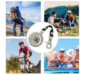 Portable Keychain Compass Pocket Lanyard Key Chain Easy to Carry Survival Compass  Navigator plata
