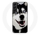 Coque pour Samsung Galaxy S21 FE Husky de Sibérie Yeux Bleus
