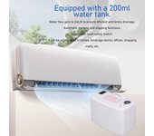 Bomba de condensado de 24 l/h para aire acondicionado, bomba de drenaje automática para aire acondicionado con caja de almacenamiento de agua de 200 ml blanco