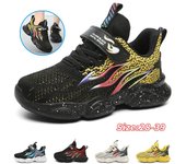 Zapatos para niños Zapatos casuales Zapatos para padres e hijos Zapatos de tendencia Tendencia para niños Todo fósforo Moda casual Zapatos con botones giratorios Zapatos de baloncesto 28 oro