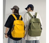 Mochila escolar de color liso estilo universitario para hombre, mochila impermeable ligera, mochila de viajero de clase para mujer Small negro