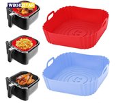 Bandeja de silicona para horno y freidora de aire, reutilizable, para pizza, accesorios, revestimiento de silicona antiadherente para freidora de aire, utensilios de cocina color rosa