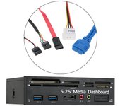 Multi USB 3.0 Hub Puerto eSATA Lector de tarjetas interno para SD MS CF TF M2 MMC